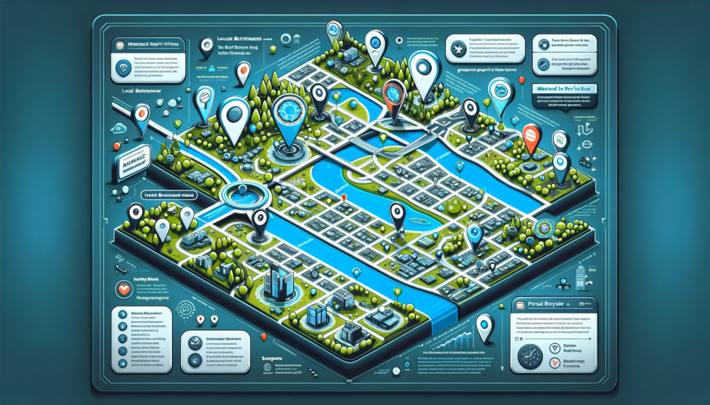 Graphic featuring a detailed map with pins marking top managed service providers in a specific region, surrounded by info-boxes detailing their services, in a green and blue color scheme.